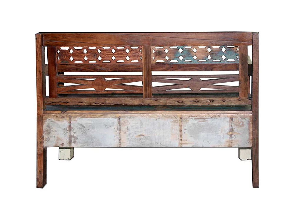 Flur Sitzbank aus Recyclingholz Bunt 120 cm breit