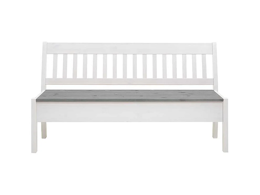 Stauraum Sitzbank in Weiß und Grau Kiefer Massivholz