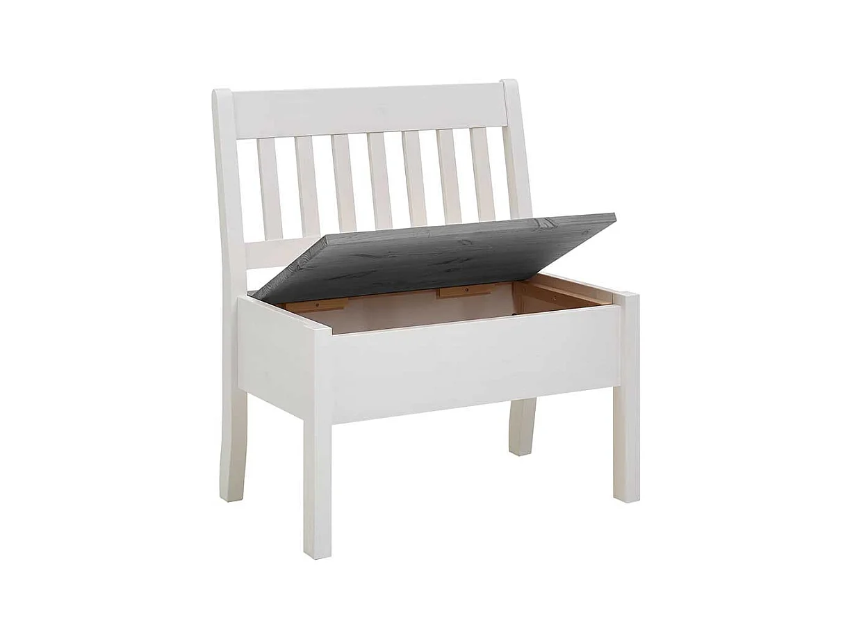 Stauraum Sitzbank in Weiß und Grau Kiefer Massivholz