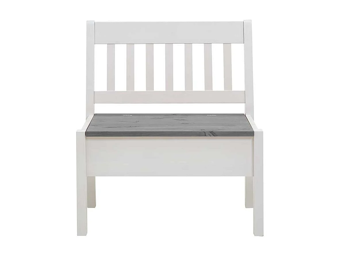 Stauraum Sitzbank in Weiß und Grau Kiefer Massivholz
