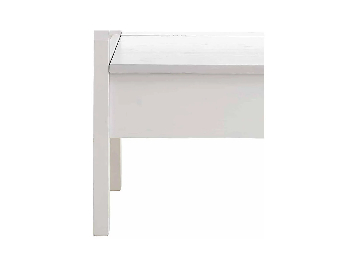 Esstischbank in Weiß mit Armlehnen und Stauraum