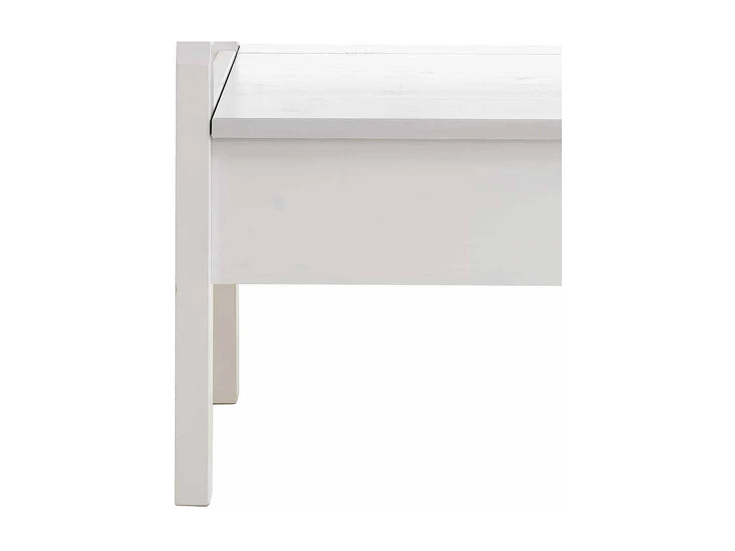 Esstischbank in Weiß mit Armlehnen und Stauraum