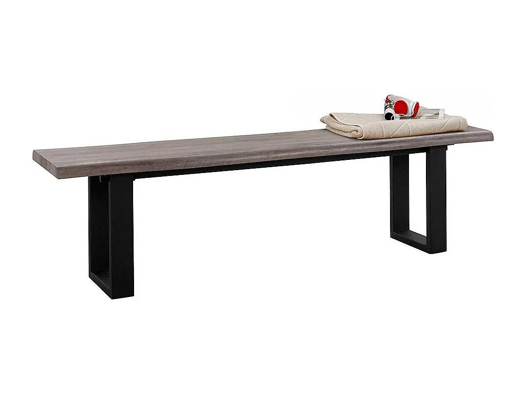 Esszimmersitzbank im Industry und Loft Stil Bügelgestell aus Metall