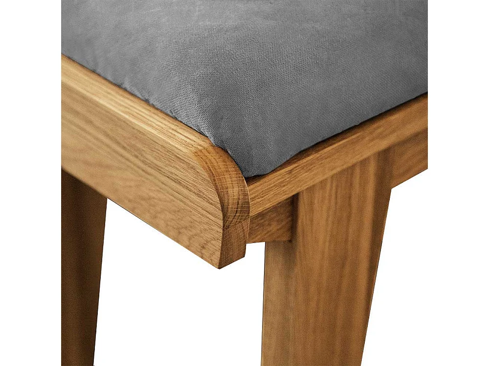 Esszimmer Sitzbank aus Wildeiche Massivholz Hellgrau Webstoff