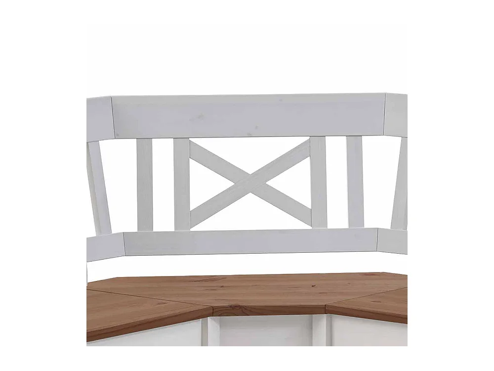 Essbank in Weiß Kiefer massiv Truhe