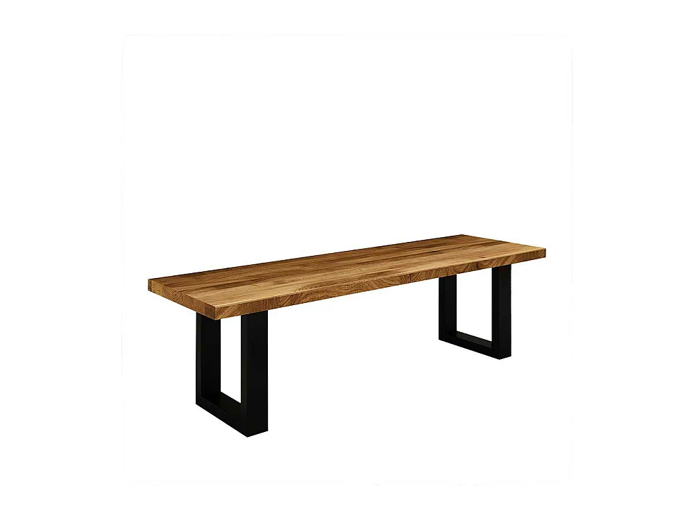 Esszimmerbank aus Wildeiche Massivholz Stahl