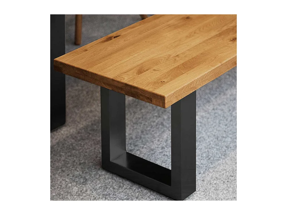 Esszimmerbank aus Wildeiche Massivholz Stahl