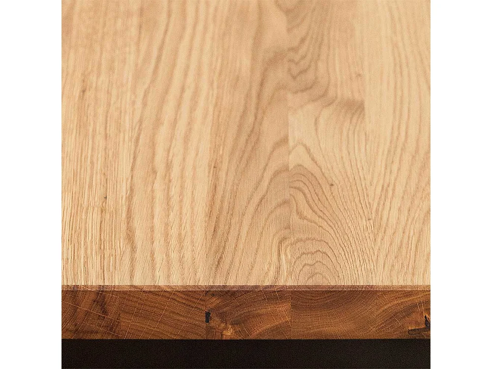 Esszimmerbank aus Wildeiche Massivholz Stahl