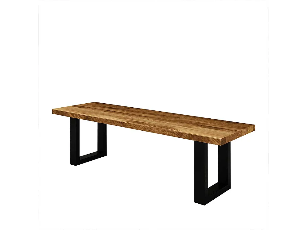 Esszimmerbank aus Wildeiche Massivholz Stahl