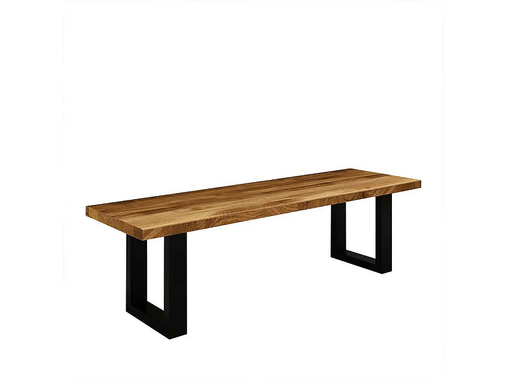 Esszimmerbank aus Wildeiche Massivholz Stahl