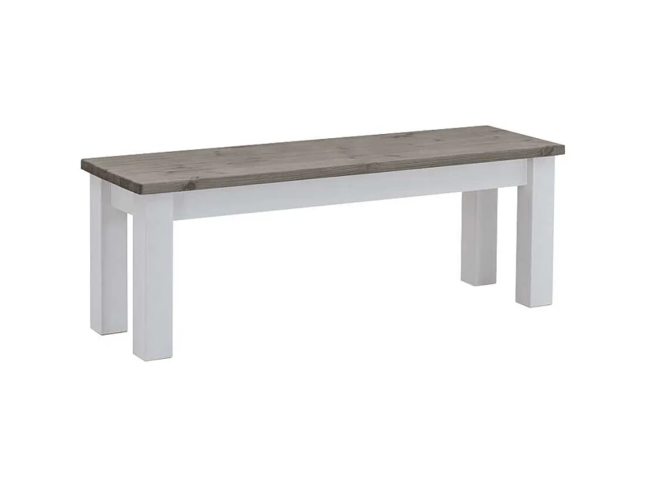 Essbank in Weiß Grau ohne Lehne