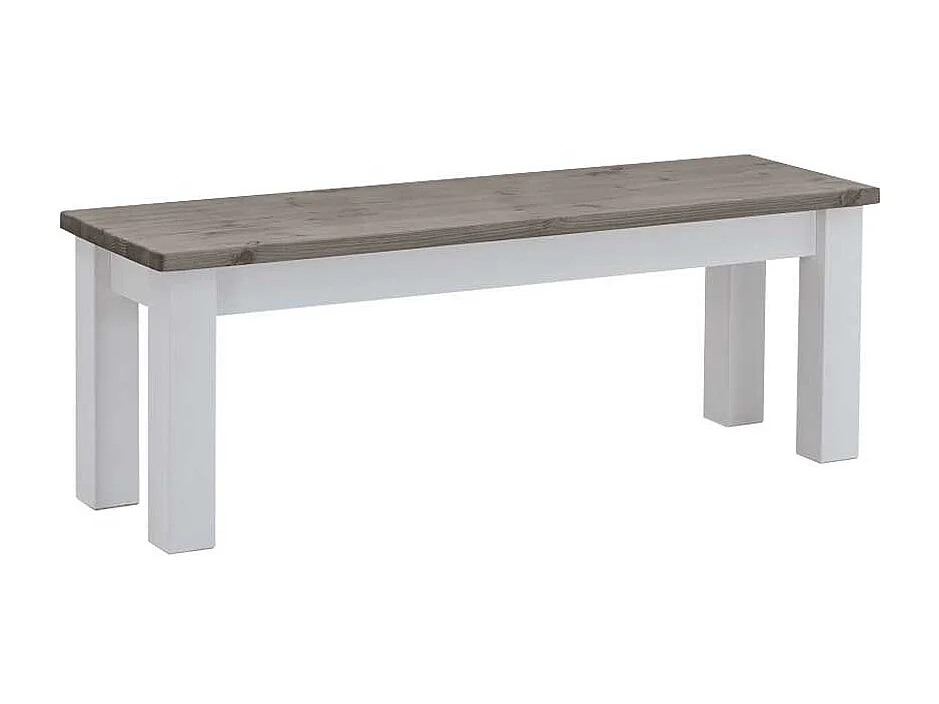 Essbank in Weiß Grau ohne Lehne