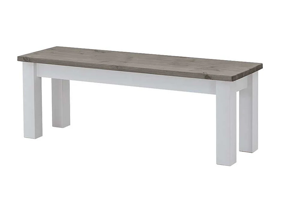 Essbank in Weiß Grau ohne Lehne