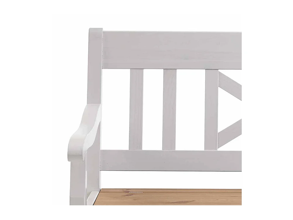 Stauraumbank in Weiß Kiefer massiv Landhaus