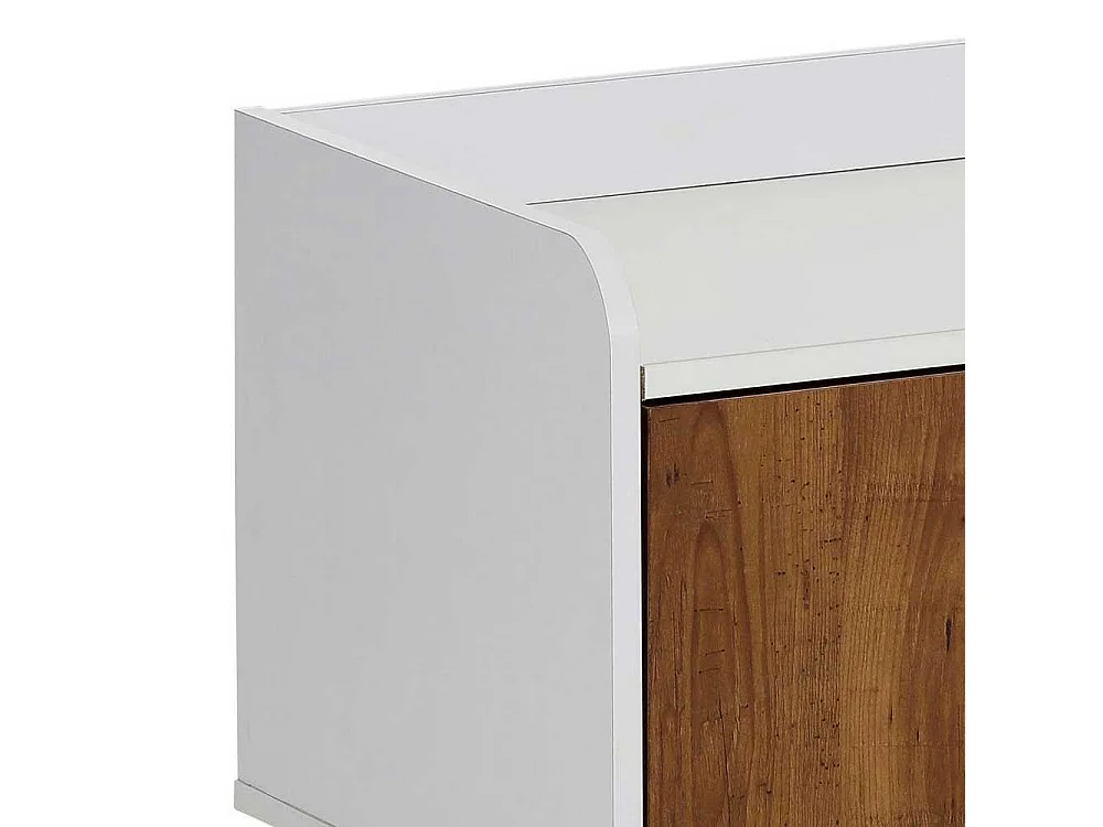 Garderobenbank in Wildeichefarben und Weiß 2 Türen