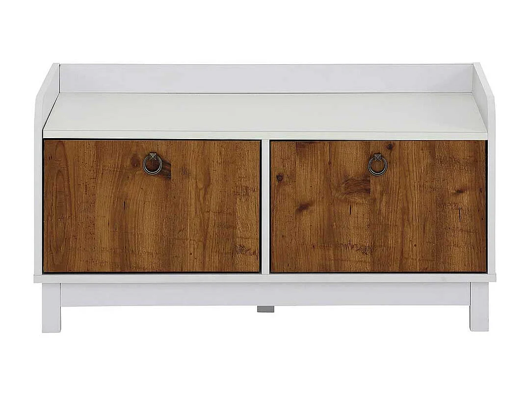 Garderobenbank in Wildeichefarben und Weiß 2 Türen