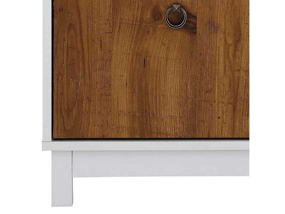 Garderobenbank in Wildeichefarben und Weiß 2 Türen