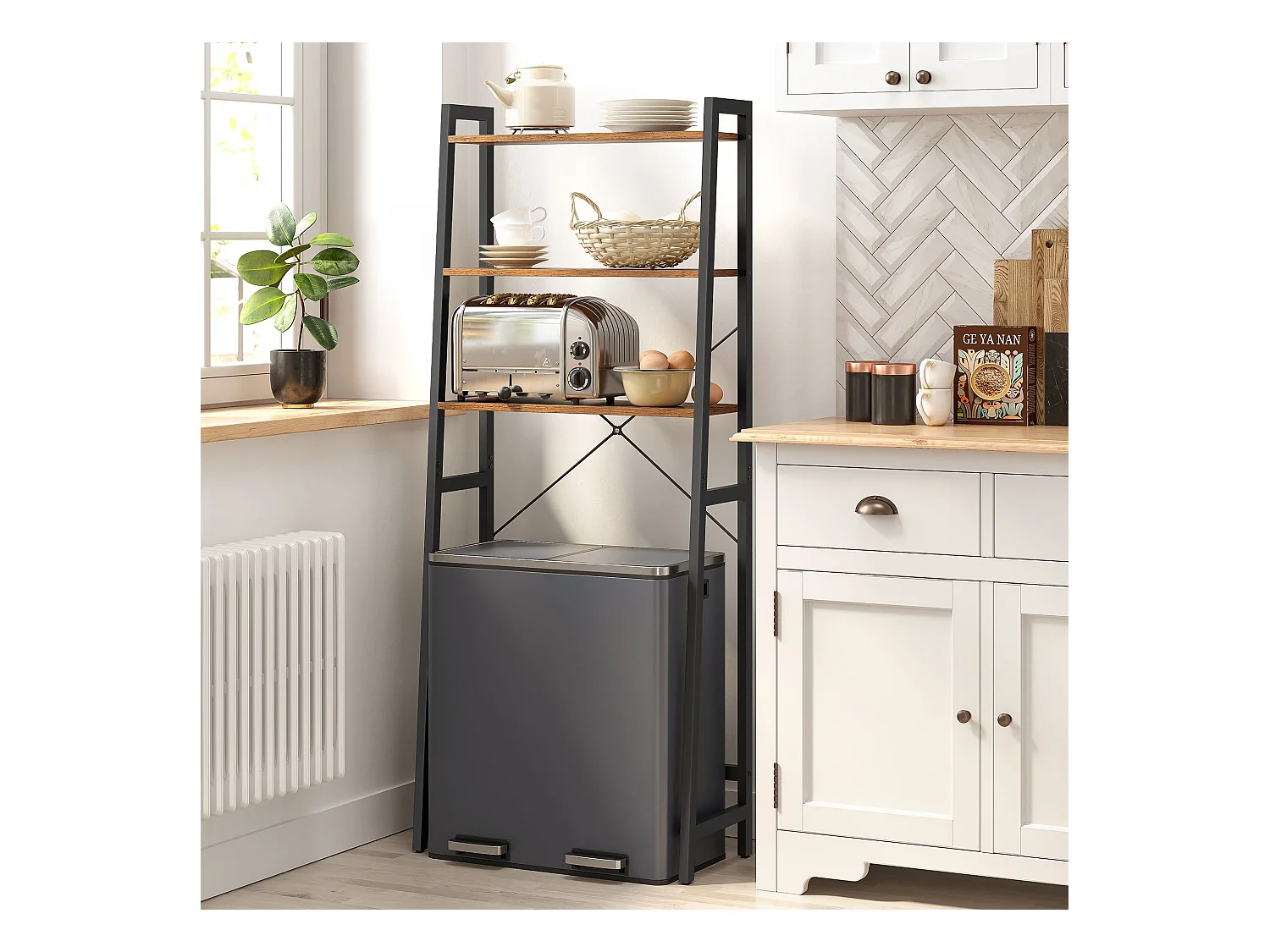 Étagère salle de bain Valora rustique au-dessus toilettes et machine à laver