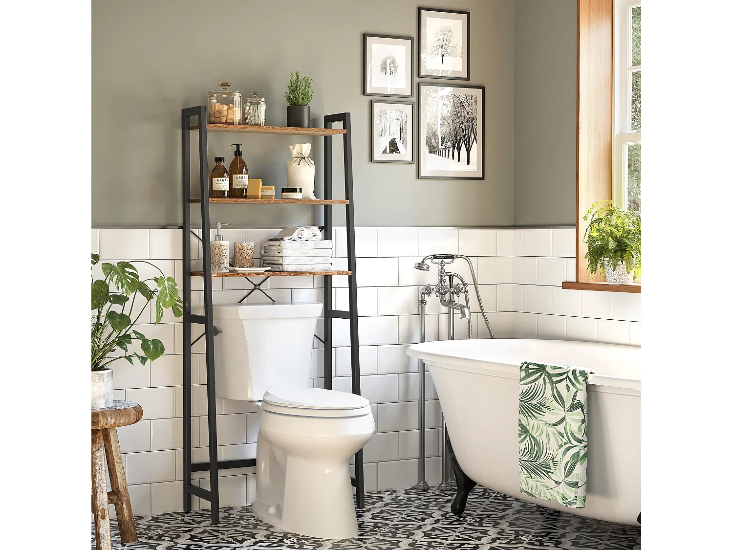 Valora Rustieke Loft Badkamerplank boven Toilet en Wasmachine