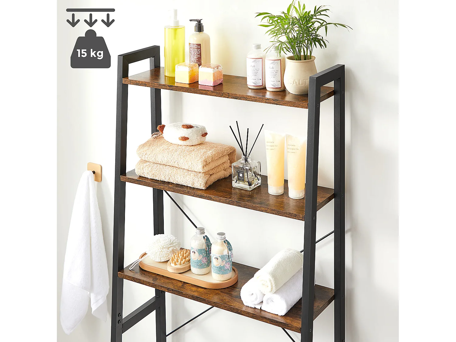 Valora Rustieke Loft Badkamerplank boven Toilet en Wasmachine