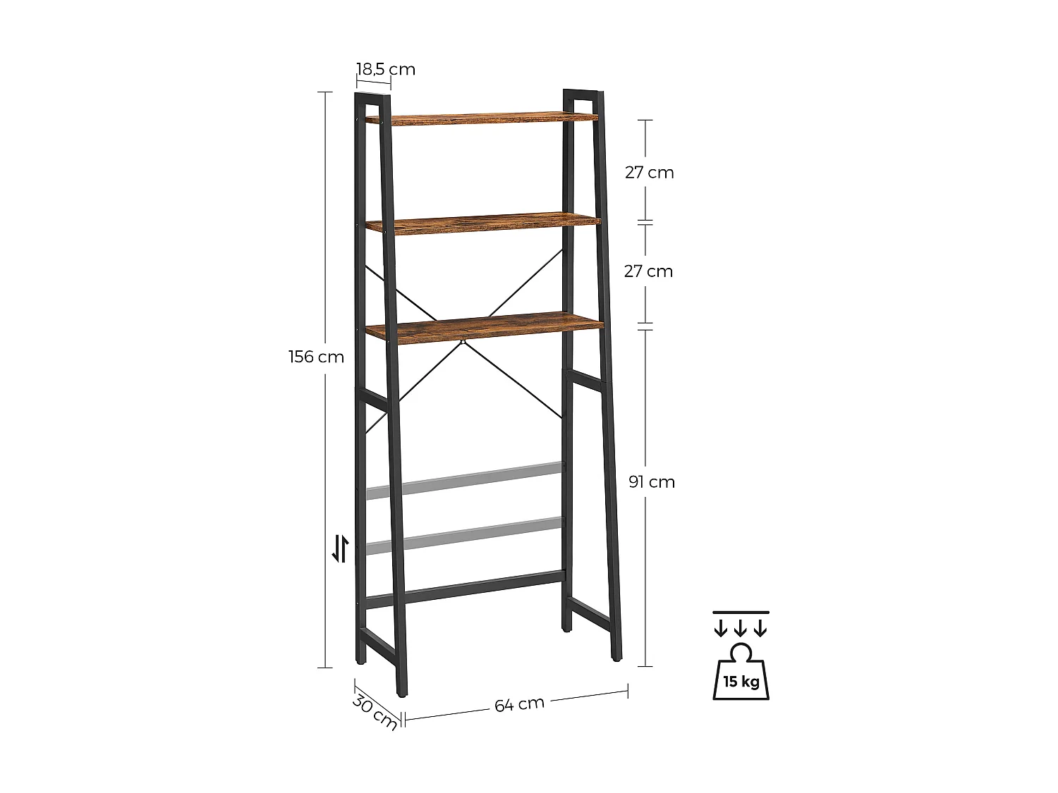 Valora Rustieke Loft Badkamerplank boven Toilet en Wasmachine