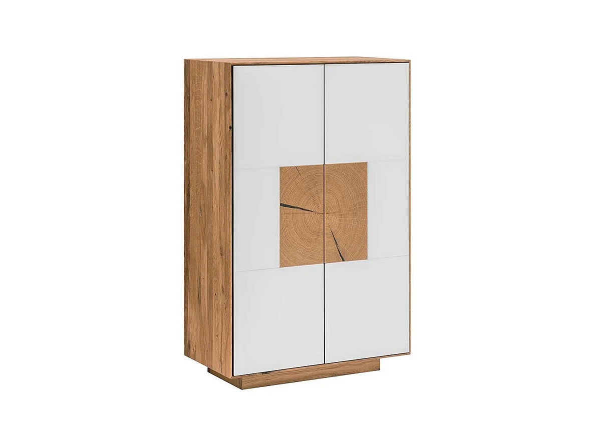 Garderoben Schuhschrank in Weiß Wildeiche Massivholz