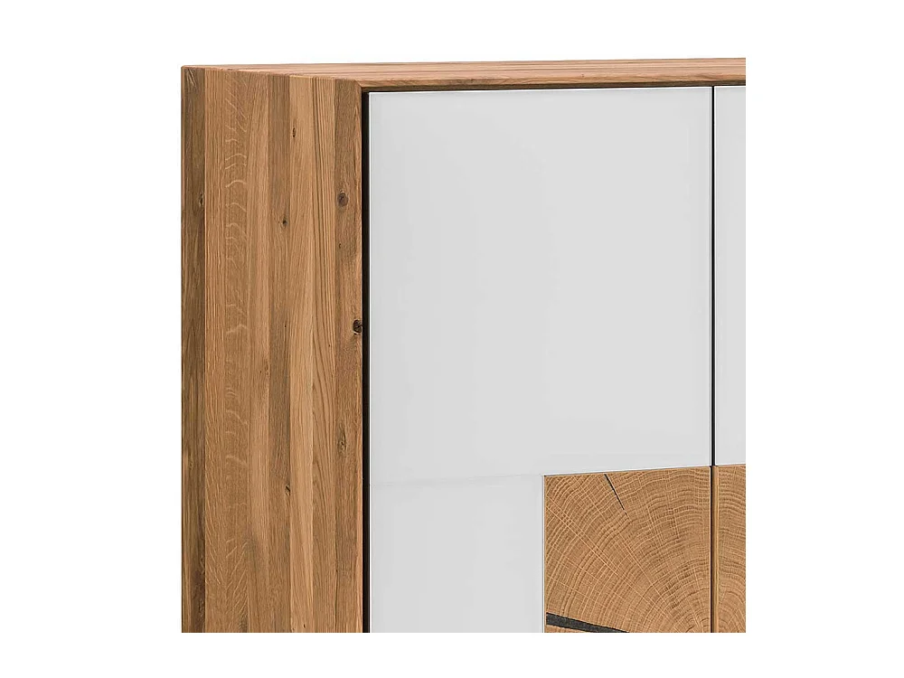 Garderoben Schuhschrank in Weiß Wildeiche Massivholz