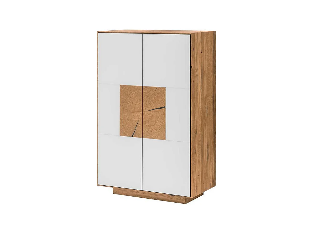 Garderoben Schuhschrank in Weiß Wildeiche Massivholz