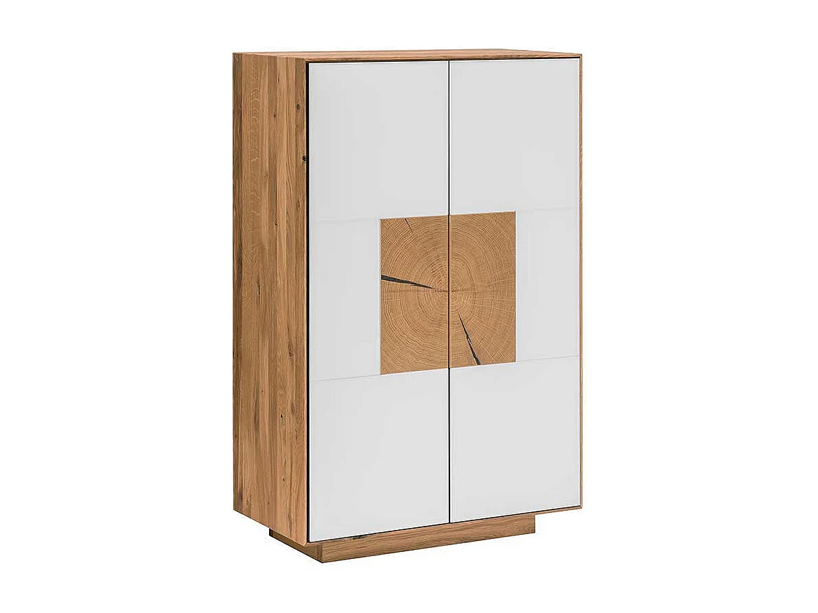 Garderoben Schuhschrank in Weiß Wildeiche Massivholz