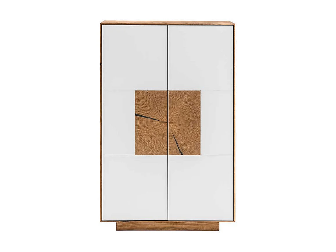 Garderoben Schuhschrank in Weiß Wildeiche Massivholz