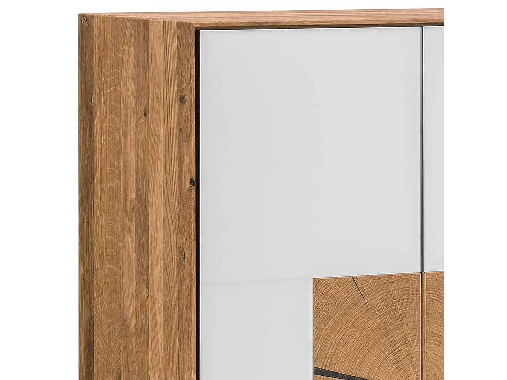 Garderoben Schuhschrank in Weiß Wildeiche Massivholz