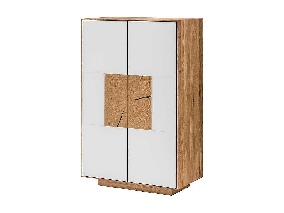 Garderoben Schuhschrank in Weiß Wildeiche Massivholz