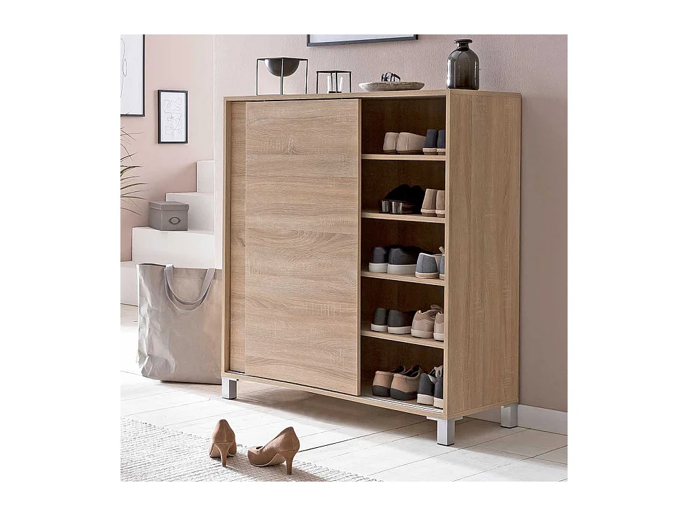 Schuh Schrank Holzoptik in Sonoma Eiche zwei Schiebetüren