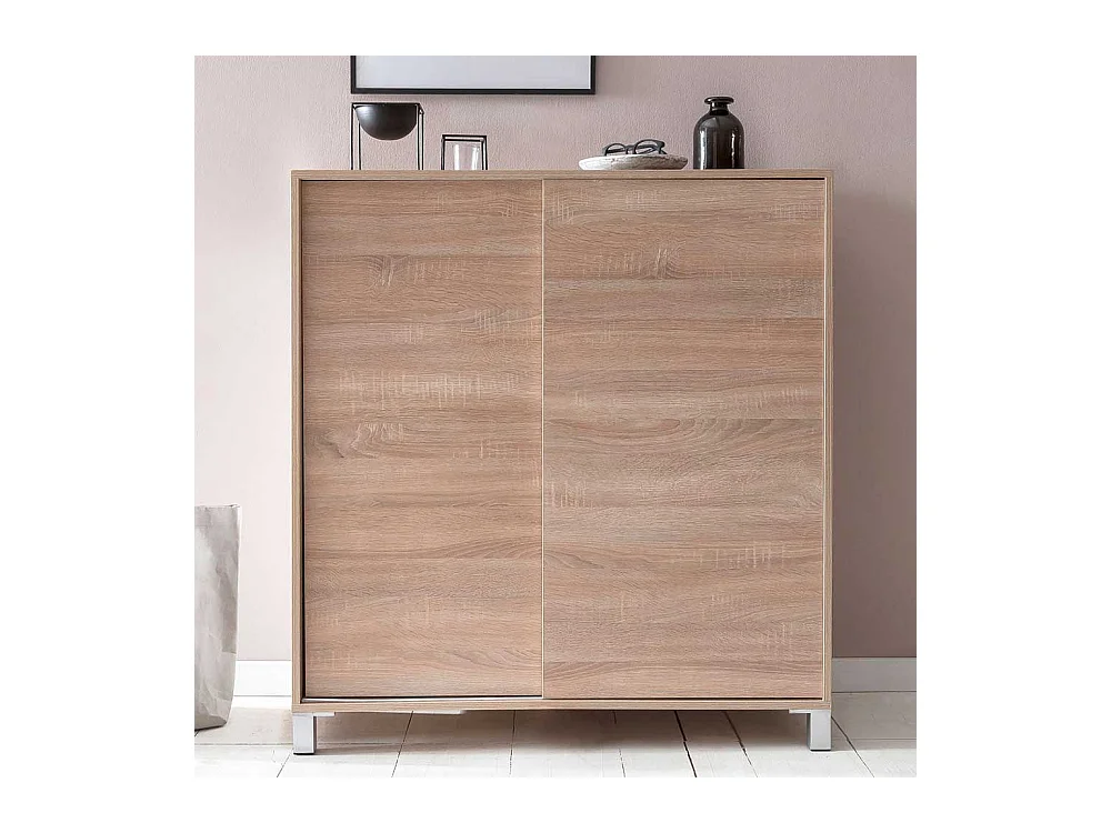Schuh Schrank Holzoptik in Sonoma Eiche zwei Schiebetüren
