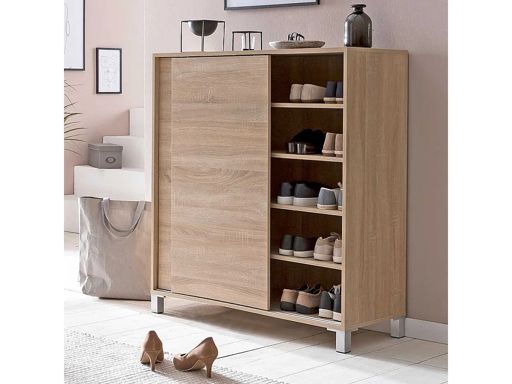 Schuh Schrank Holzoptik in Sonoma Eiche zwei Schiebetüren