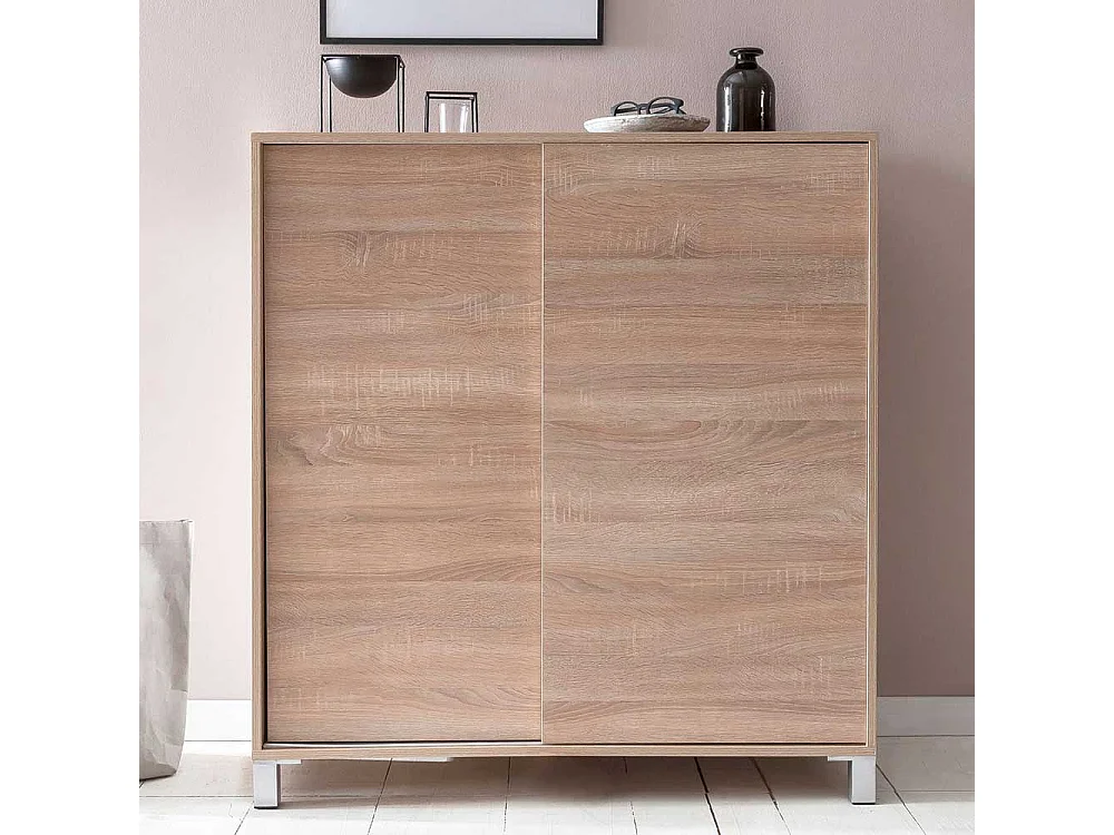 Schuh Schrank Holzoptik in Sonoma Eiche zwei Schiebetüren