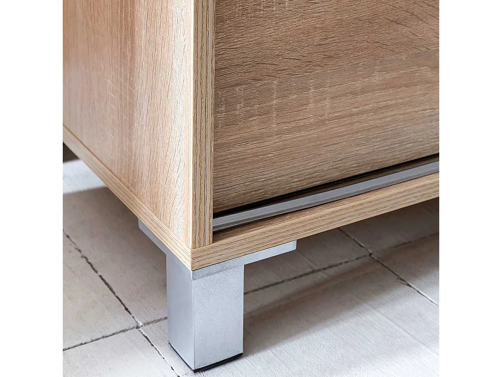 Schuh Schrank Holzoptik in Sonoma Eiche zwei Schiebetüren