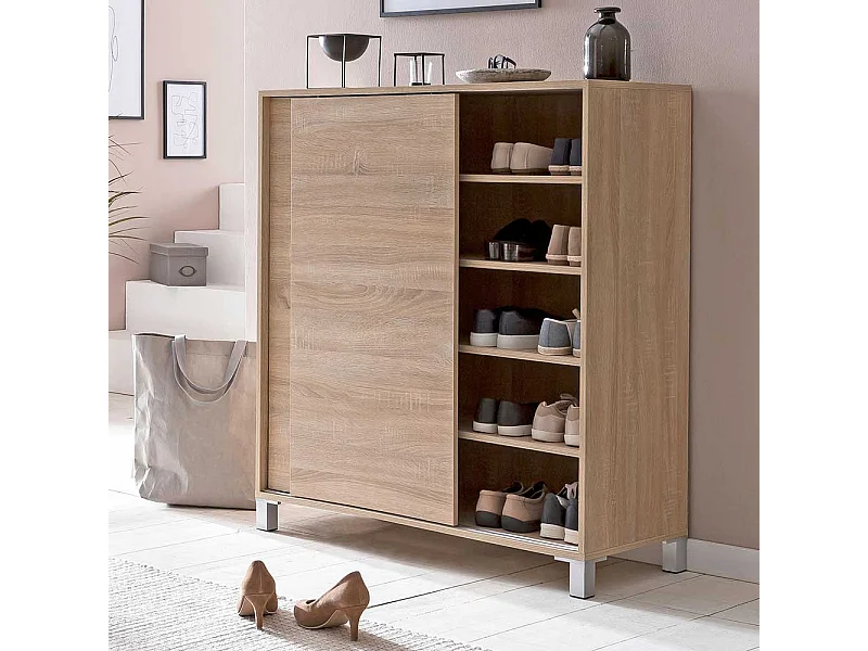 Schuh Schrank Holzoptik in Sonoma Eiche zwei Schiebetüren