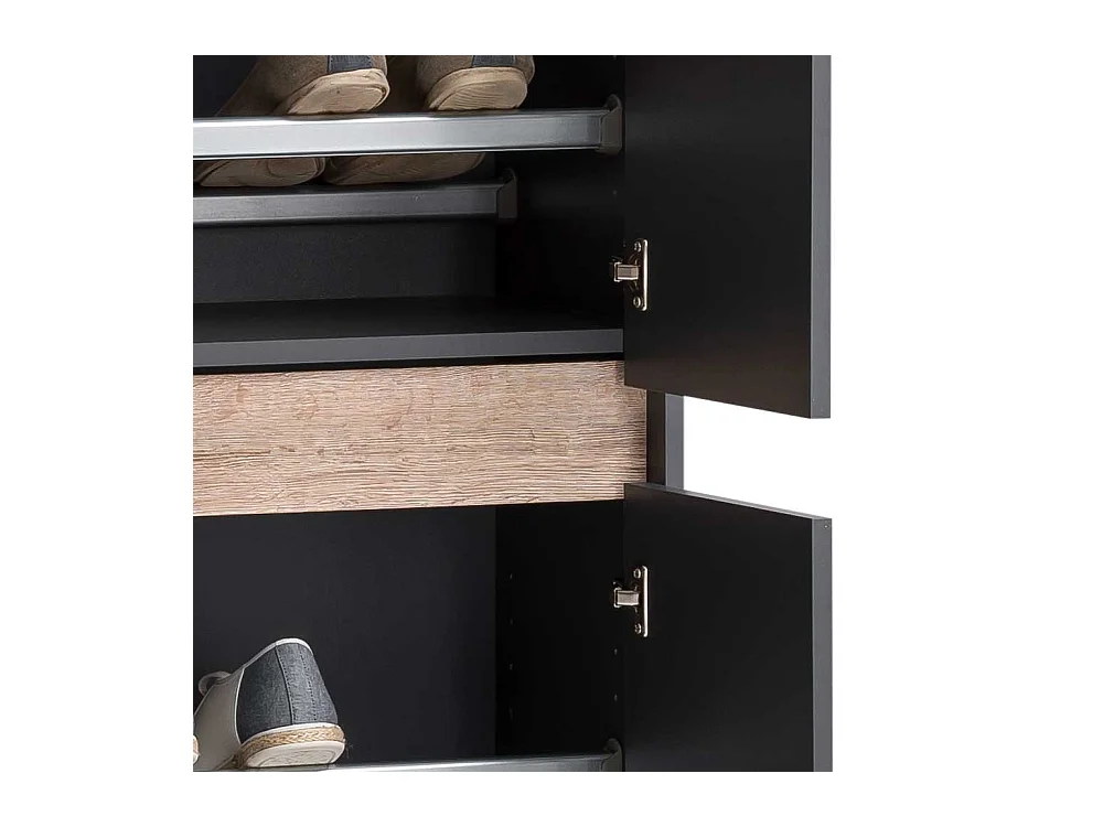 XL Garderobenschuhschrank in Wildeichefarben Anthrazit