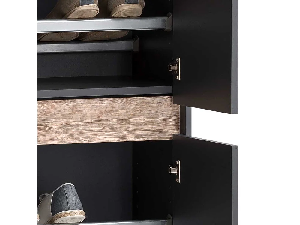 XL Garderobenschuhschrank in Wildeichefarben Anthrazit