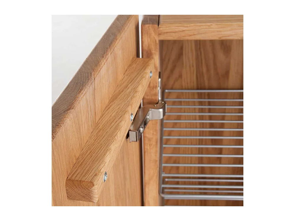 Massivholz Schuhschrank mit Baumkante Eiche geölt