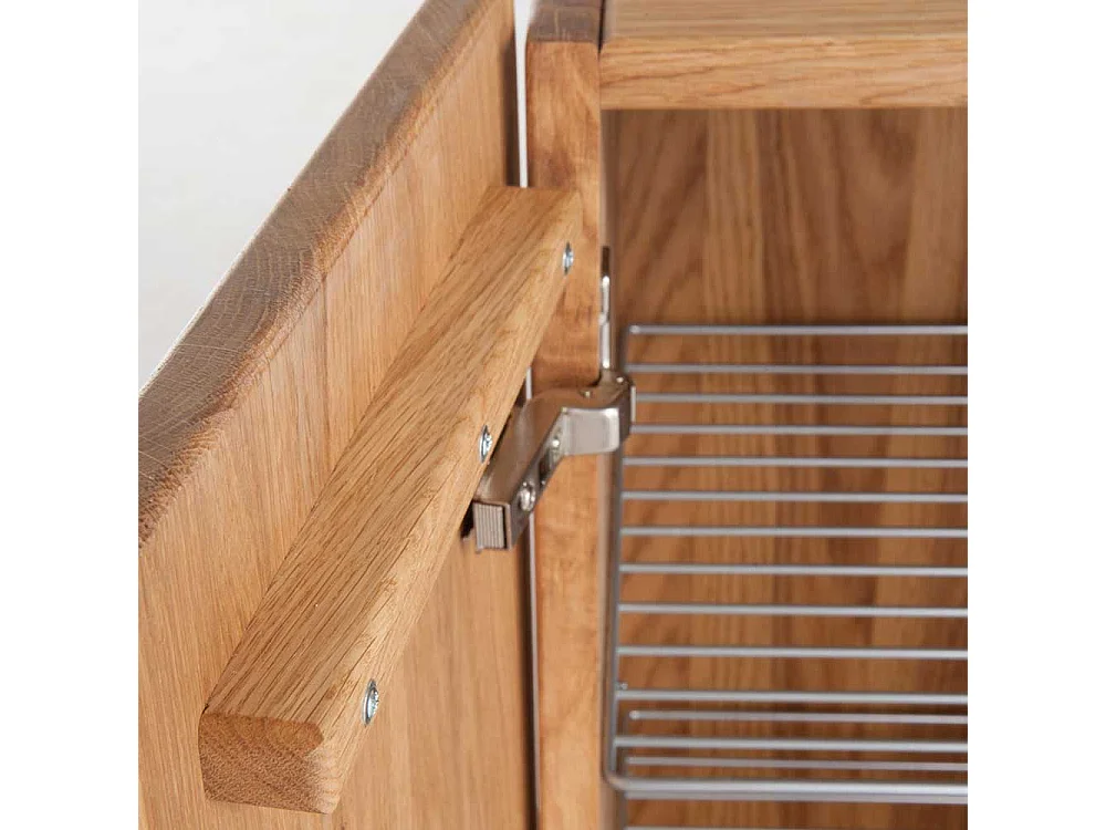 Massivholz Schuhschrank mit Baumkante Eiche geölt