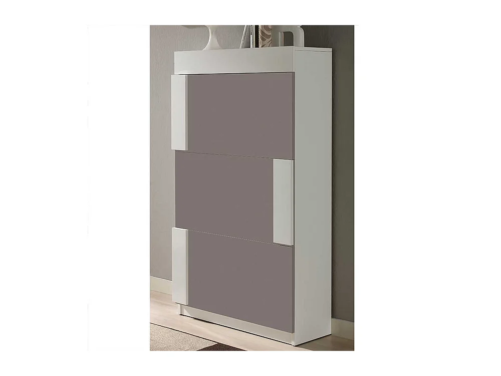 Schuhklapper in Weiß und Taupe modern