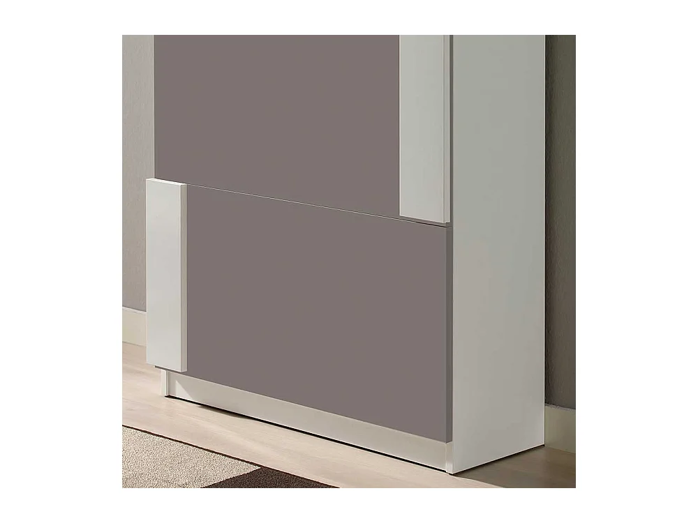 Schuhklapper in Weiß und Taupe modern