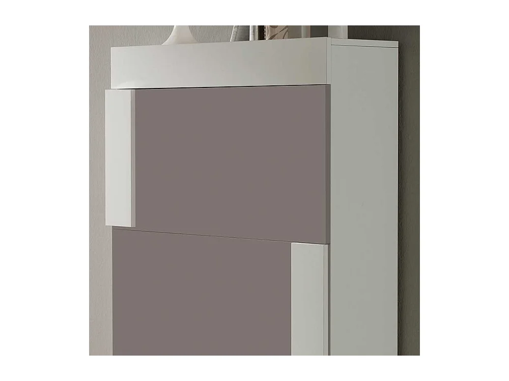 Schuhklapper in Weiß und Taupe modern