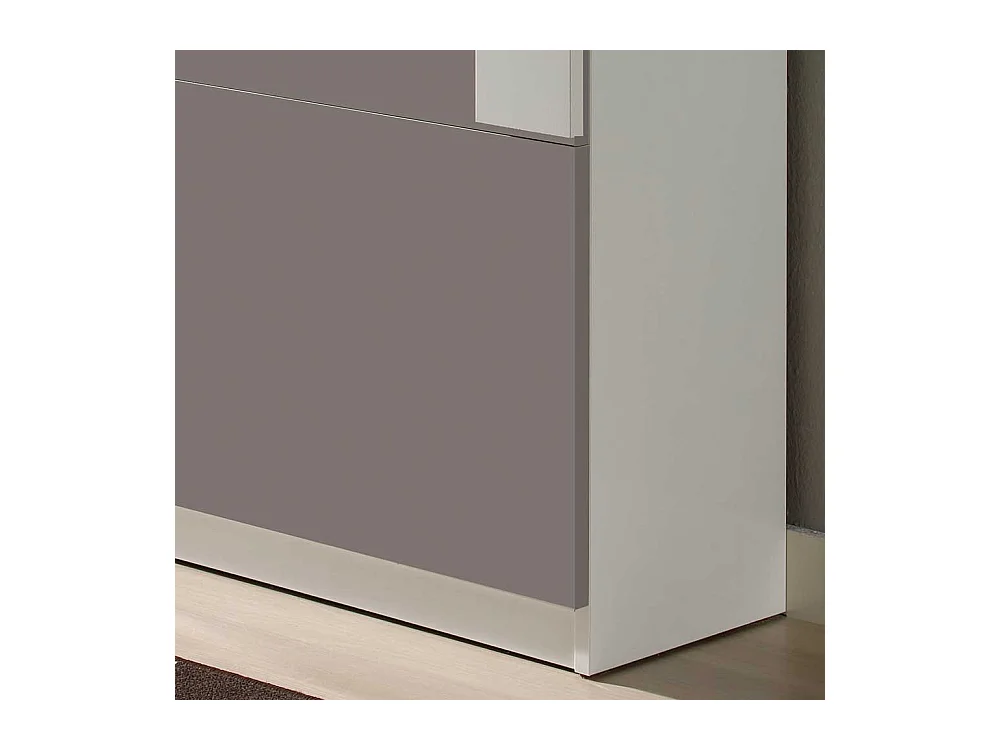 Schuhklapper in Weiß und Taupe modern