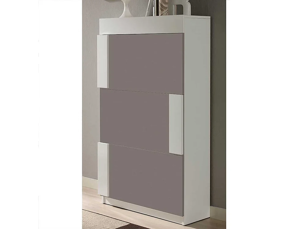 Schuhklapper in Weiß und Taupe modern