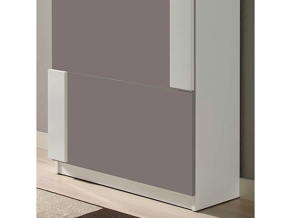 Schuhklapper in Weiß und Taupe modern