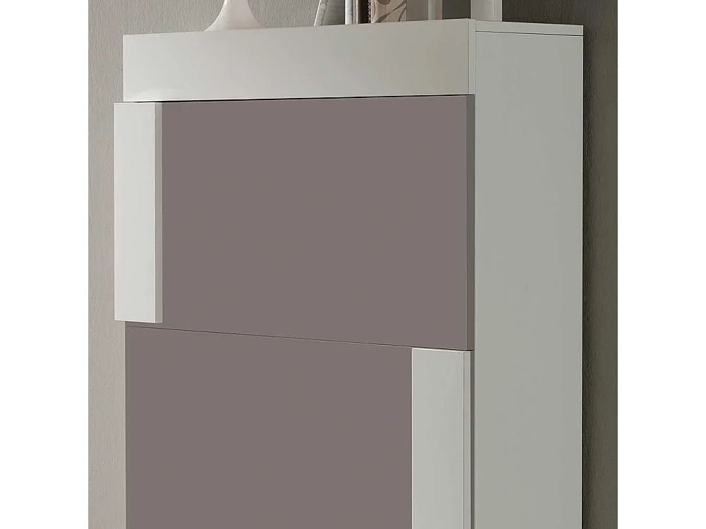 Schuhklapper in Weiß und Taupe modern