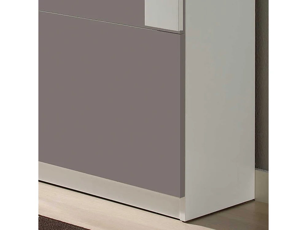 Schuhklapper in Weiß und Taupe modern